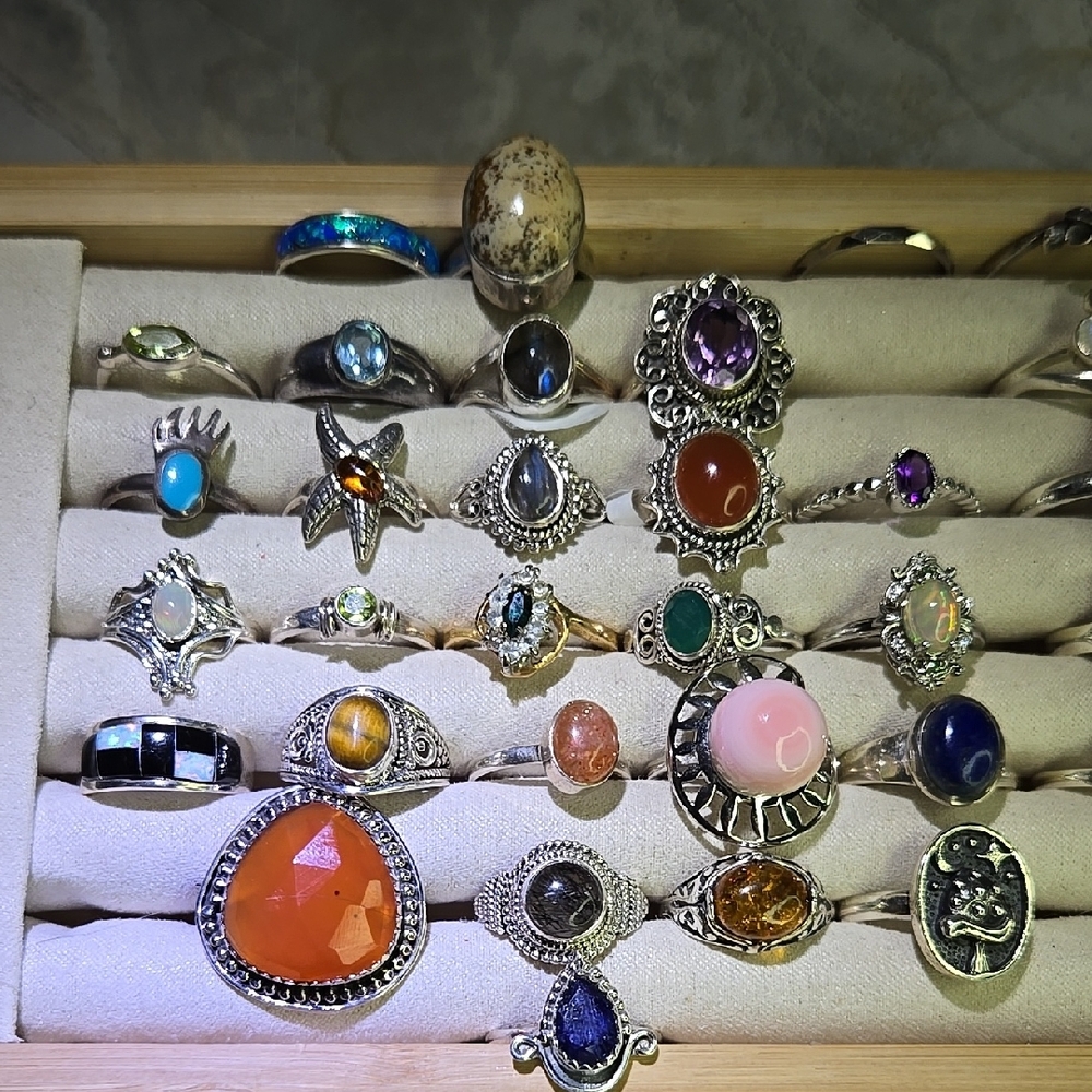 Elegant Silver and Gemstone Ring Collection